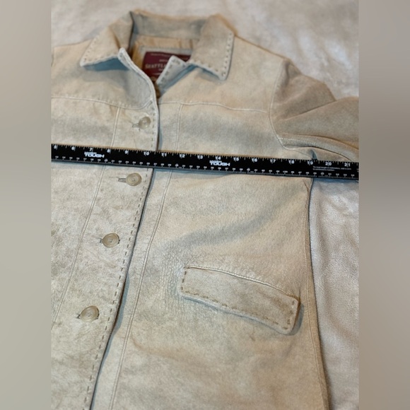 Eddie Bauer Seattle Vintage Suede-Leather Washable Women's Tan  Jacket, size XS - Picture 10 of 16